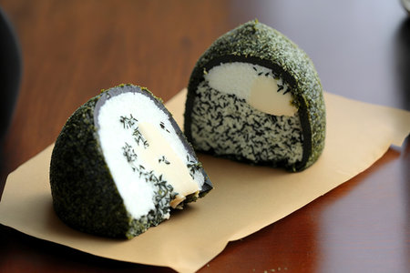 Homemade Nori wrapped Japanese Onigiri Rice Ballsの素材