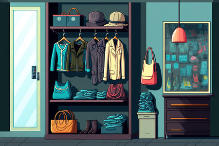 Illustration of a background for a clothing storeの素材