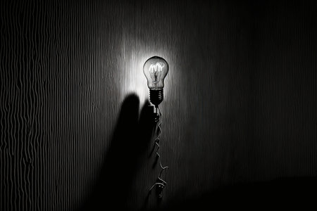 In the shadows, an incandescent lamp. Bra lightの素材