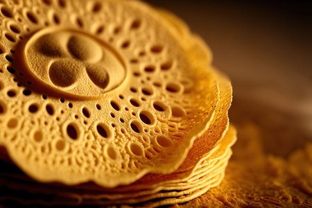 image of a corn tortilla up closeの素材