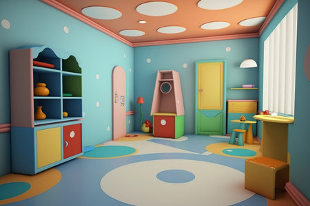 Interior of modern playroom in kindergartenの素材