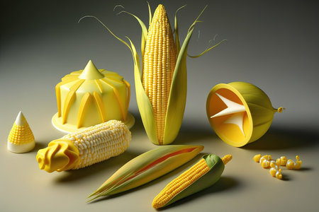 Inventive corn based design. Lay flat. notion of foodの素材