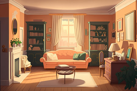 Interior, beautiful apartment, luxurious living roomの素材