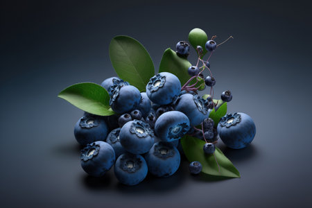 isolated blueberriesの素材