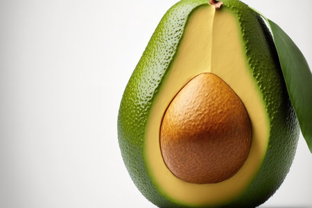 Isolated avocado on a white backgroundの素材