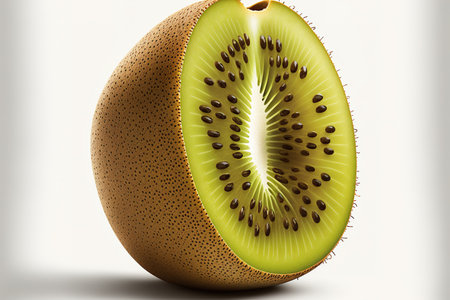 Isolated kiwi fruit on a white backdrop. Cutoff Pathの素材