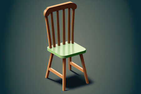 isolated wooden chair iconの素材