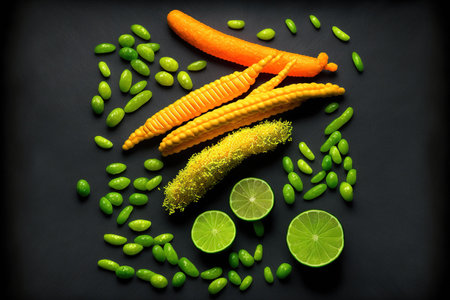 lime fingers and citrus caviarの素材