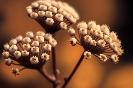 macro image of dried gypsophila bloomsの素材