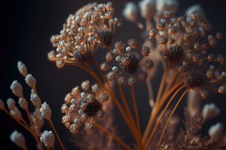 macro image of dried gypsophila bloomsの素材