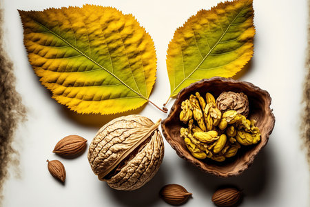 leaves and walnutsの素材