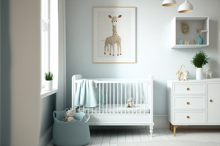 mockup of a white infant room interiorの素材