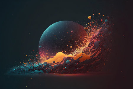 Particle backdrop design for a digital backend bannerの素材