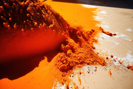orange cement as a backdropの素材