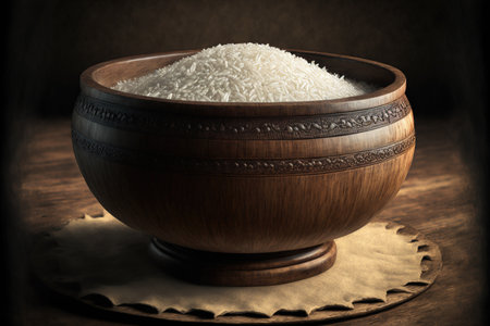 Rice in Wooden Bowl from Thailandの素材