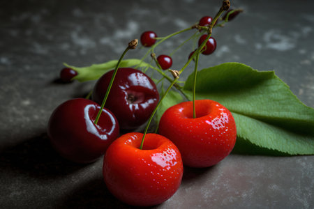 Ready to Eat Raw Red Organic Cherriesの素材