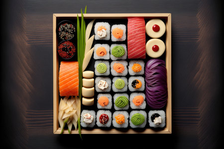 Sushi from Japan. a top viewの素材