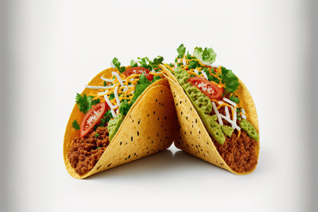 tacos from Mexico in an isolated white backgroundの素材