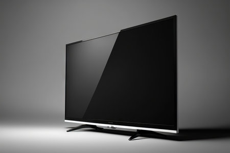 TV TV Smart LCD LED Flat Screen Against Wallの素材