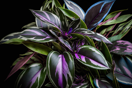 The tradescantia pallida plant is also known as the strolling or wandering Jew. Purple secretia, purple heart, and purple queen are some additional frequent names for the plant. selective attentionの素材