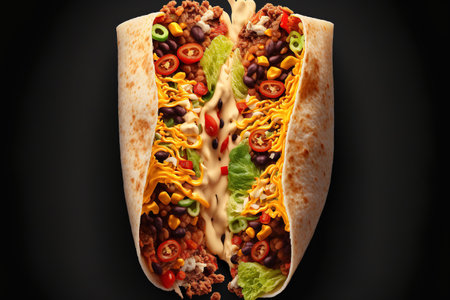 Top view of the ideal mexican burritosの素材