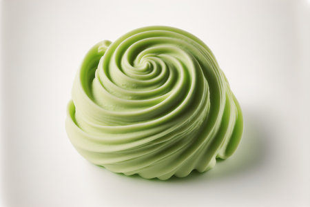 Wasabi paste swirl isolated on whiteの素材