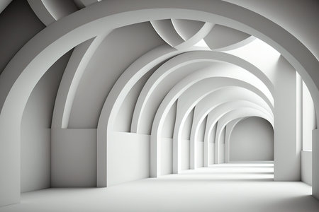 interior architecture geometric archway passageの素材