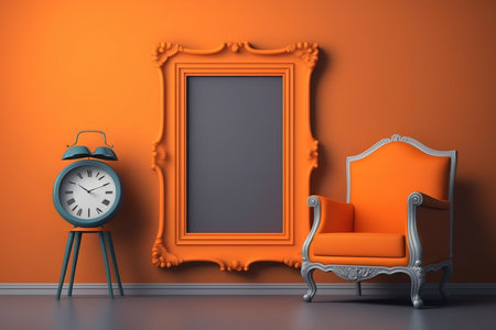 orange furniture with a frameの素材
