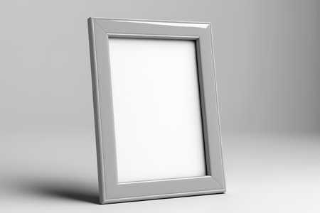 Isolated blank rectangle gray frames with a white background for portrait photo frames. For your design, image, painting, poster, writing, or photo gallery, an empty frame with a shadow overlay is proの素材