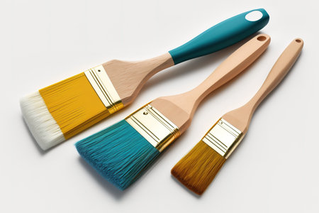 Finishing brushes on whiteの素材
