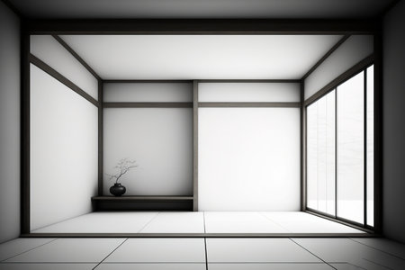Japanese minimalist modern interior backgroundの素材