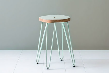 iron legs on a stylish stool. concept planning. Isolatedの素材