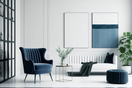 Contemporary minimalistic white living roomの素材