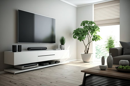 of a contemporary living area with a TVの素材