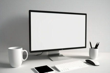 white screen of the computerの素材