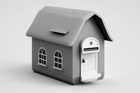 On a background, a lonely residential mailbox. - An exampleの素材