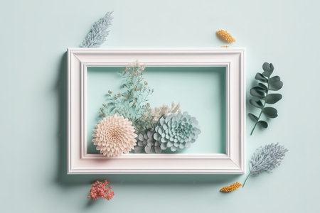 white frame with pastel backgroundの素材