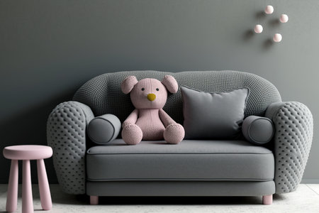 Gray child room sofa,の素材