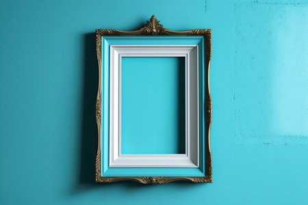 The empty old picture frame on the wallの素材