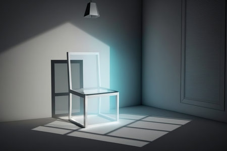 The light shining on the glass chairの素材