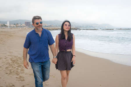 Young couple enjoying time at the beach