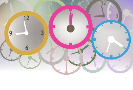 colorfull clock patternのイラスト素材