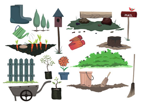 gardening design set of the equipmentのイラスト素材