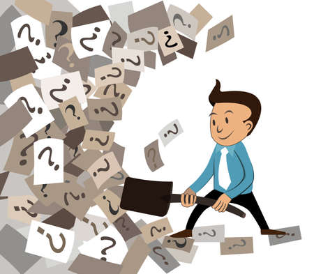 man cleaning the questionのイラスト素材