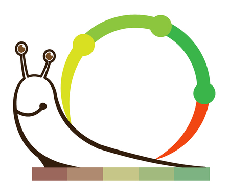 cute snail on white backgroundのイラスト素材