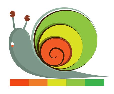 cute snail logo on the white backgroundのイラスト素材