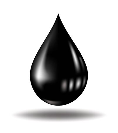 black oil droping on white backgroundのイラスト素材