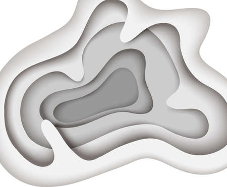 Black - white abstract background with paper cut shapeのイラスト素材