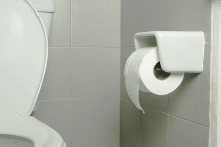 close up toilet paper in the bathroom