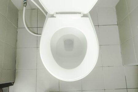 top view of the ceramic toilet bowl in reshroom
